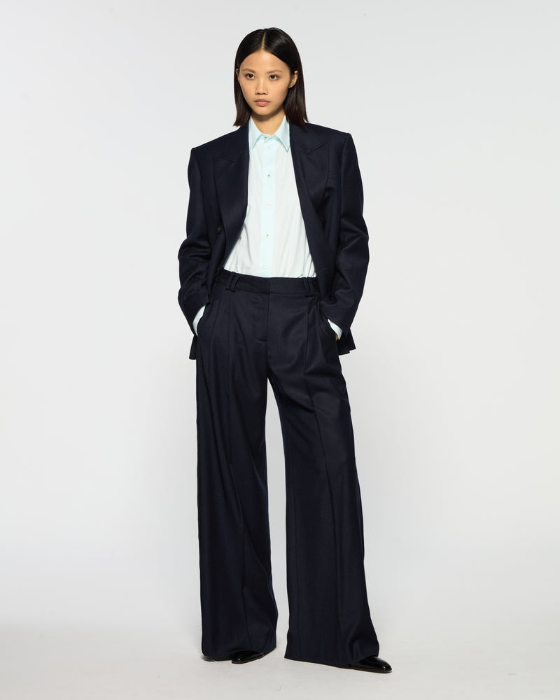 Serena Trouser - Navy Blue Wool picture #3