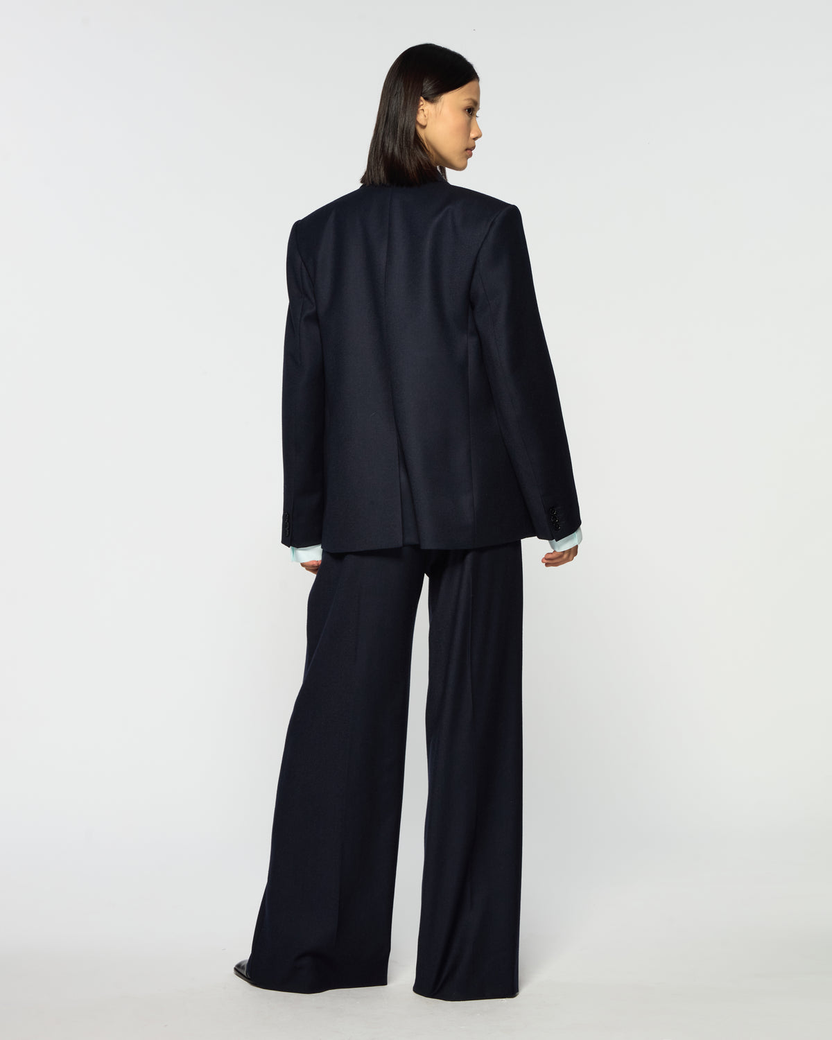 Serena Trouser - Navy Blue Wool