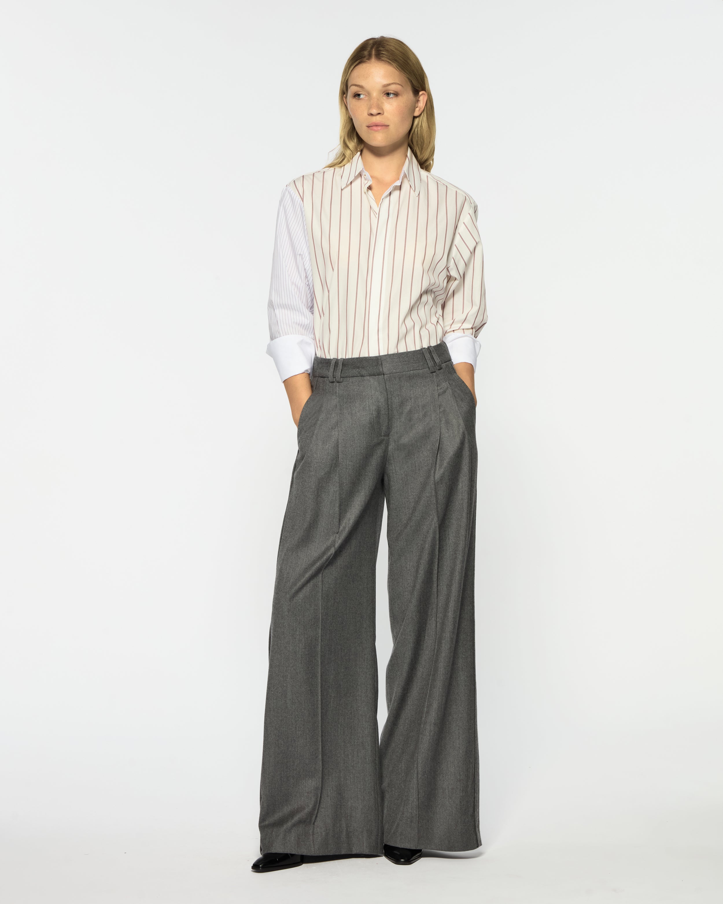 Oversized Shirt - Burgundy Stripe