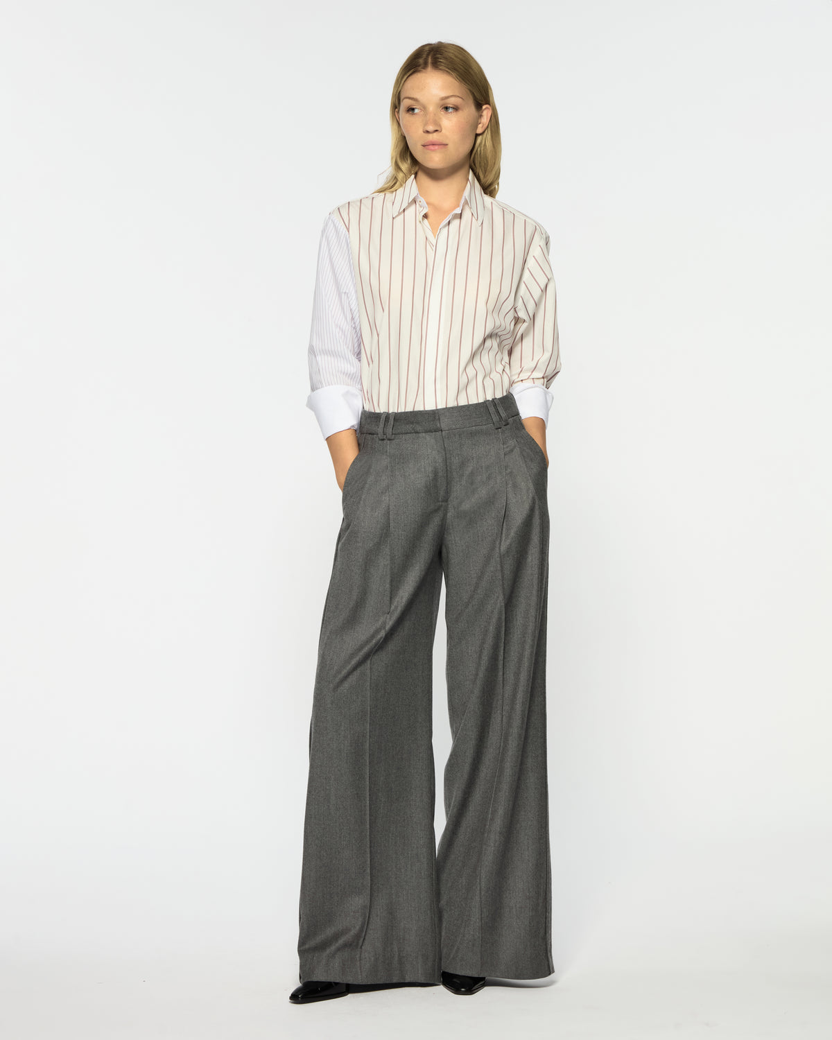 Oversized Shirt - Burgundy Stripe