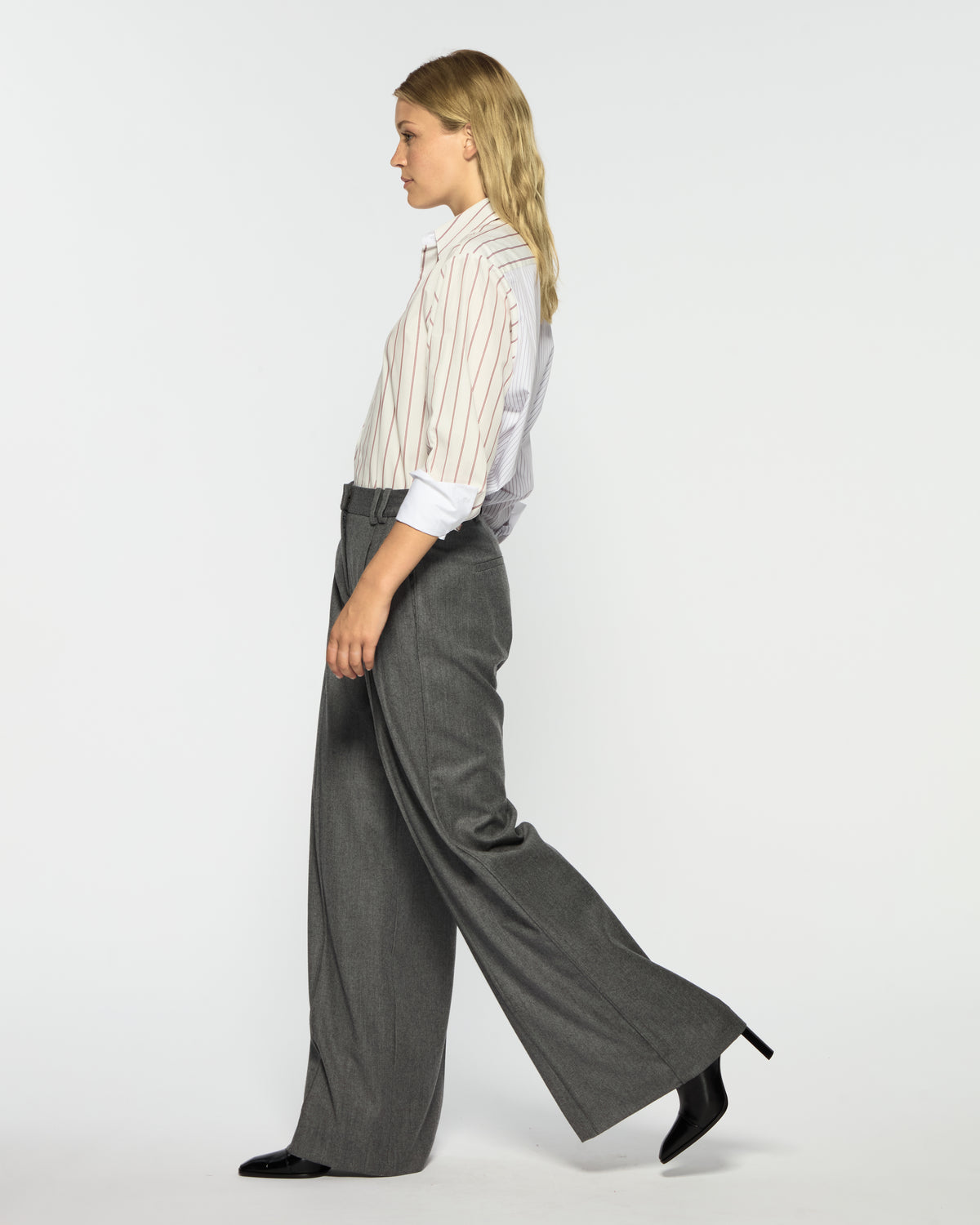 Oversized Shirt - Burgundy Stripe