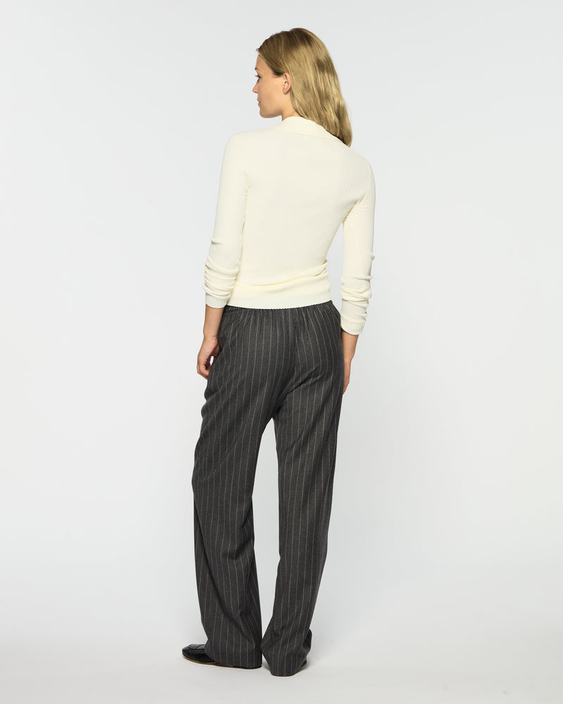 Slim Leg Jogger - Dark Grey Pinstripe Wool picture #4