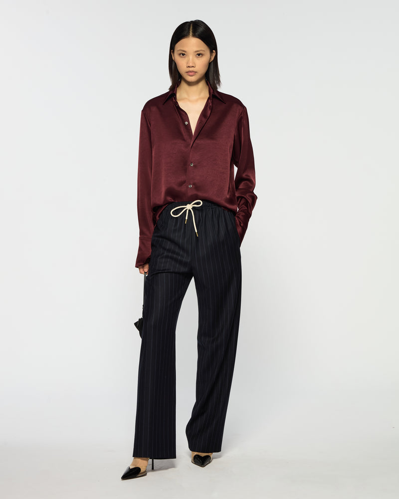 Slim Leg Jogger - Navy Blue Pinstripe Wool picture #3
