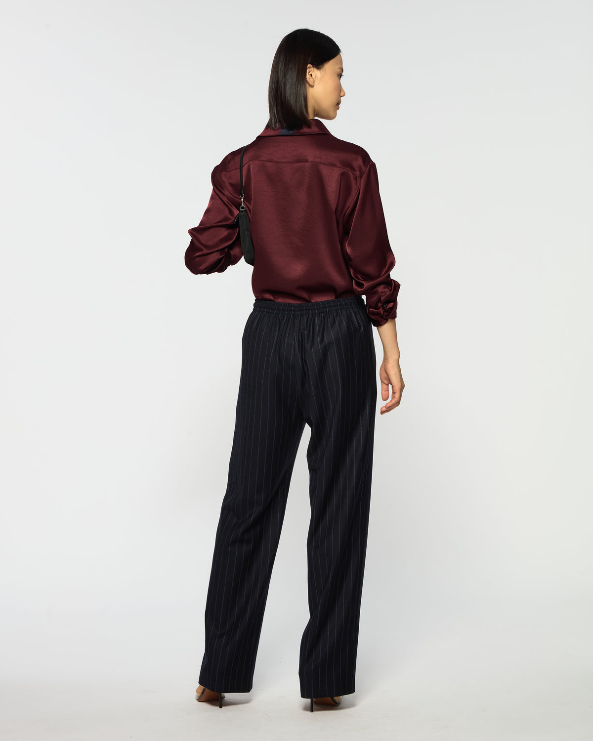 Slim Leg Jogger - Navy Blue Pinstripe Wool