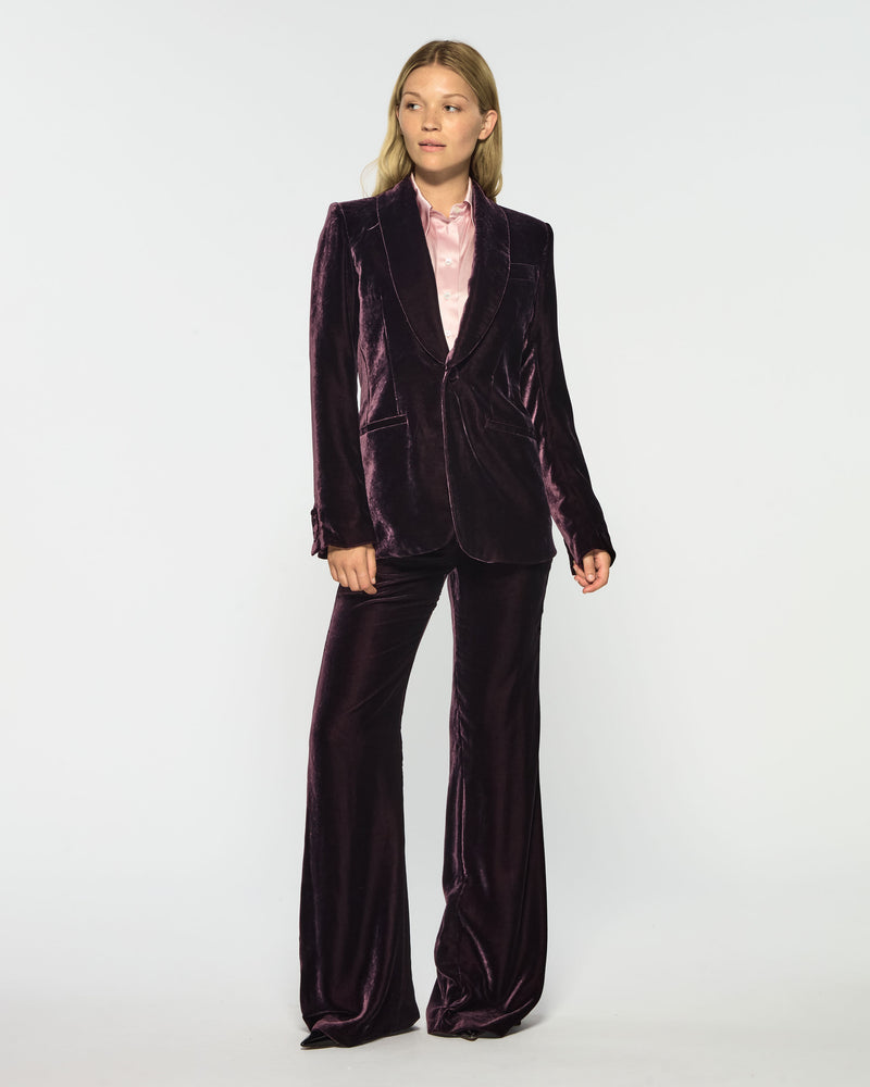 Velvet Flare Trouser - Plum Purple SERENA BUTE