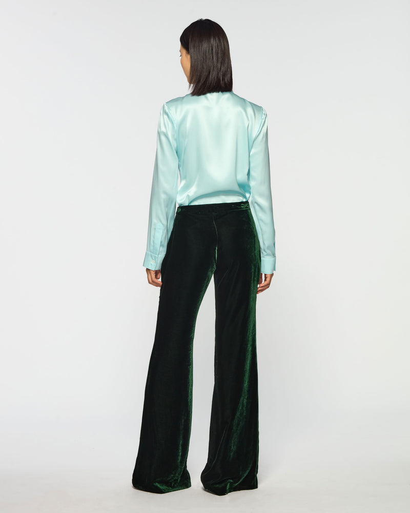 Velvet Flare Trouser - Dark Green picture #4