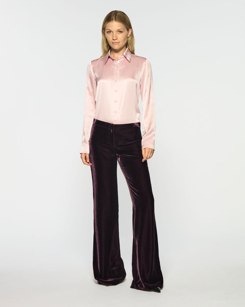 Velvet Flare Trouser - Plum Purple picture #1