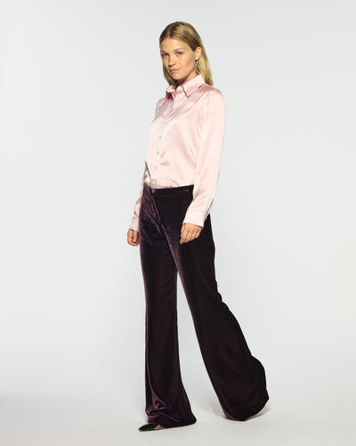 Velvet Flare Trouser - Plum Purple SERENA BUTE