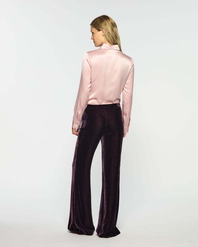 Velvet Flare Trouser - Plum Purple picture #4