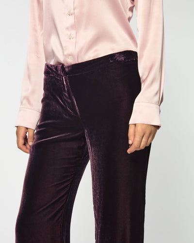 Velvet Flare Trouser - Plum Purple SERENA BUTE