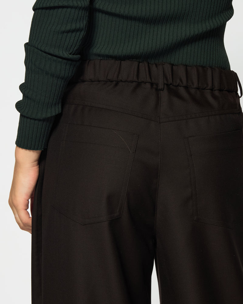 Wide Leg Jean - Chocolate Brown Wool SERENA BUTE