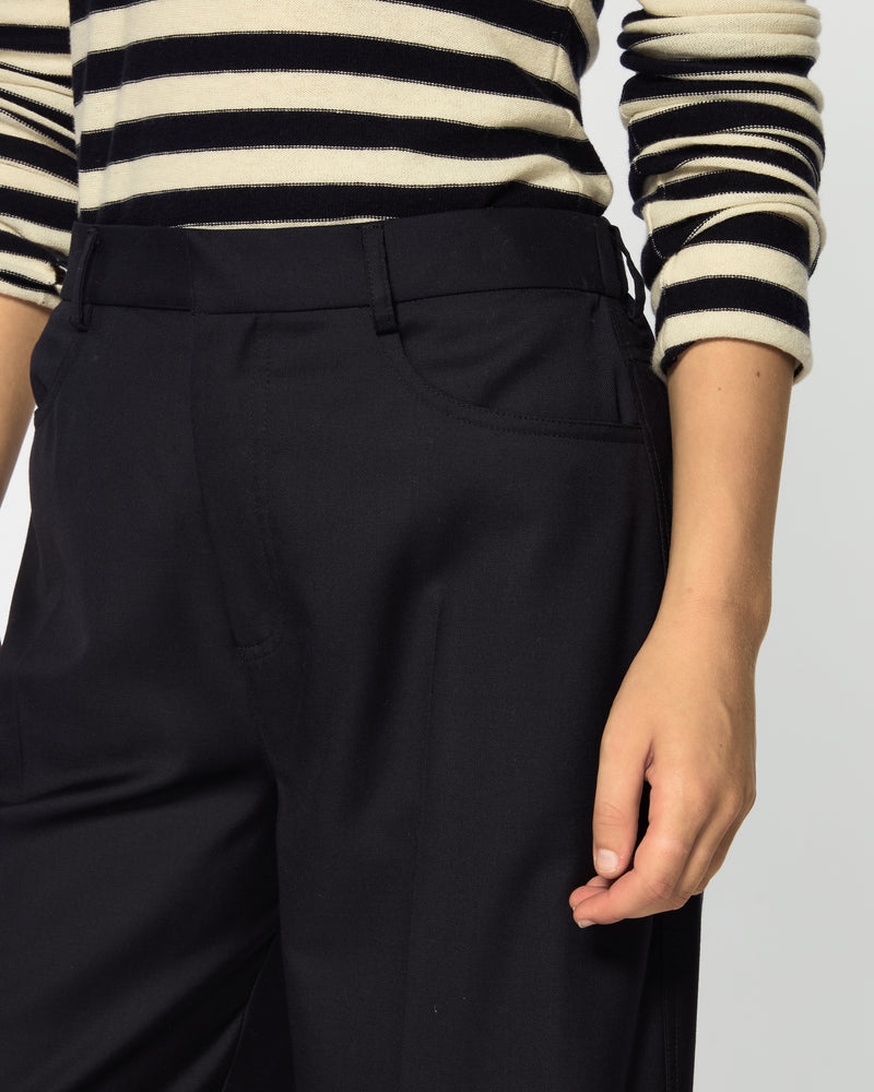 Wide Leg Jean - Navy Blue Wool SERENA BUTE