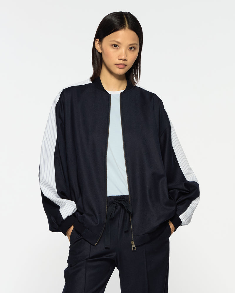 Bomber Jacket - Navy Blue Wool picture #1
