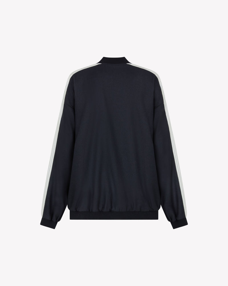 Cashmere Blend Bomber Jacket - Navy Blue SERENA BUTE