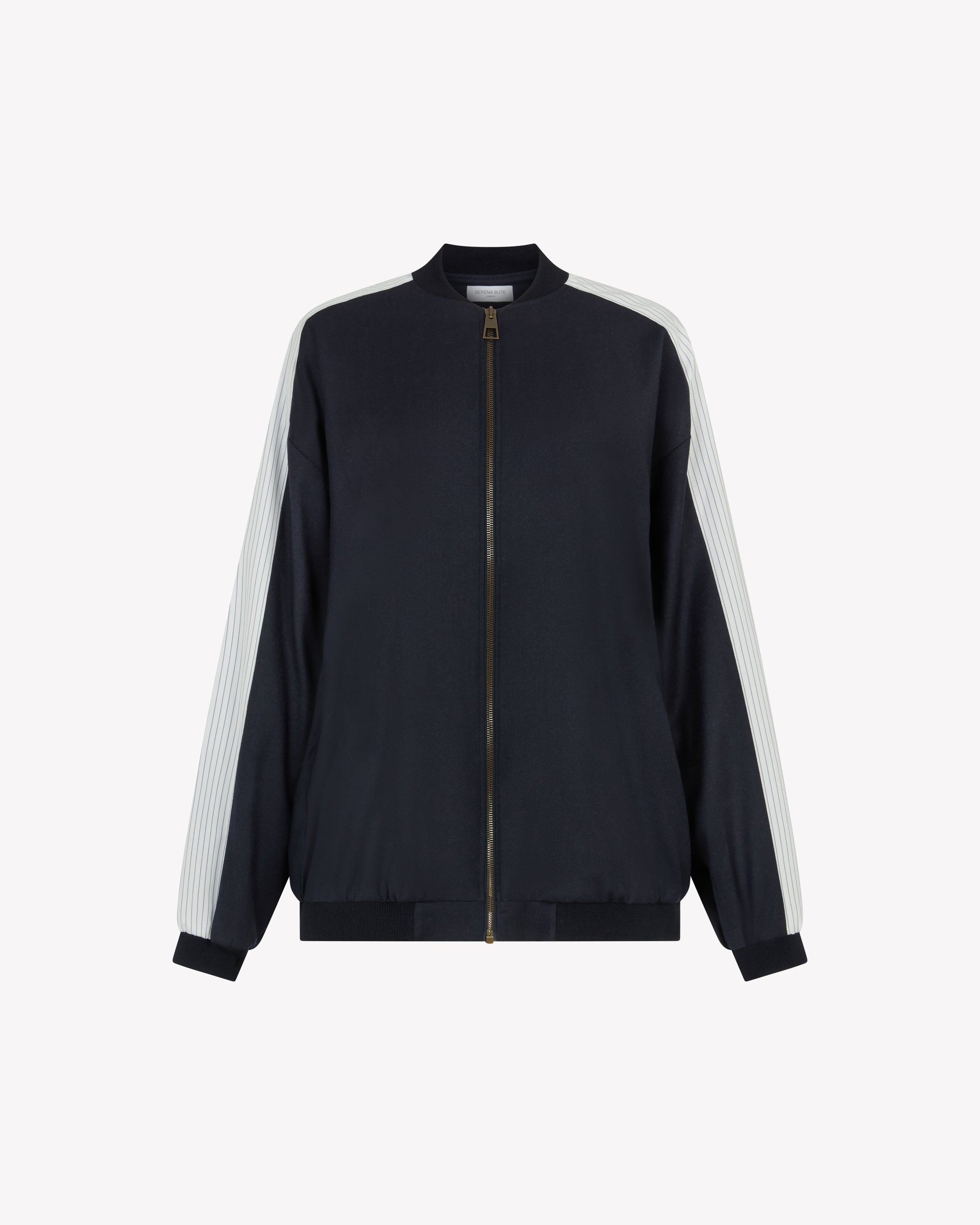 Bomber Jacket - Navy Blue Wool