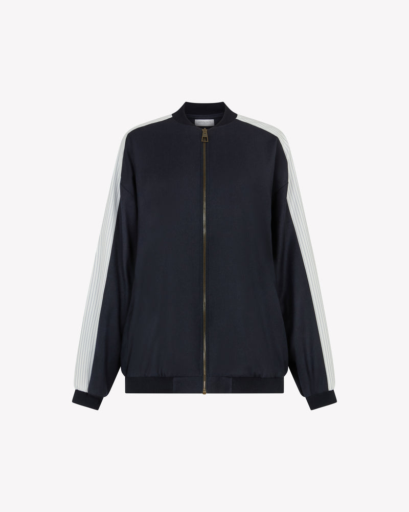 Bomber Jacket - Navy Blue Wool picture #2