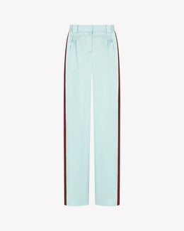 Satin Boyfriend Trouser - Pale Blue