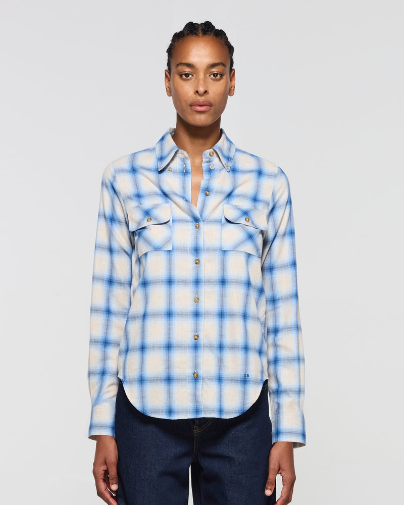 Brushed Cotton Check Shirt - Blue picture #2