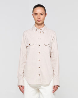 Brushed Cotton Shirt - Oatmeal
