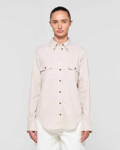 Brushed Cotton Shirt - Oatmeal SERENA BUTE