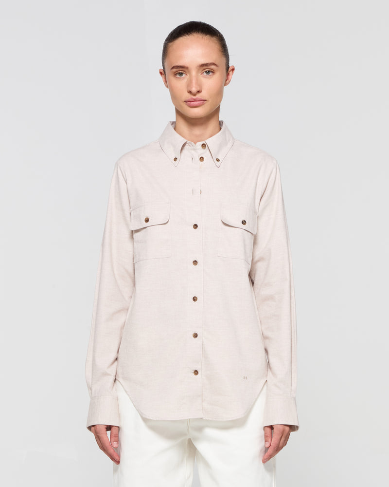 Brushed Cotton Shirt - Oatmeal picture #1