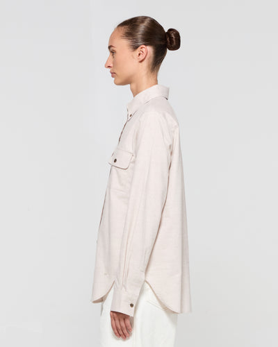 Brushed Cotton Shirt - Oatmeal SERENA BUTE