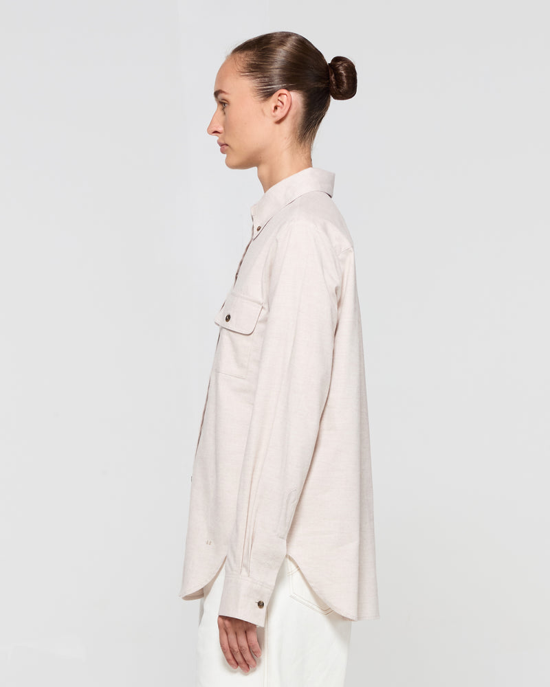 Brushed Cotton Shirt - Oatmeal picture #2