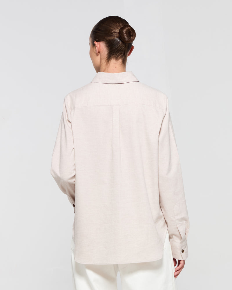 Brushed Cotton Shirt - Oatmeal picture #3