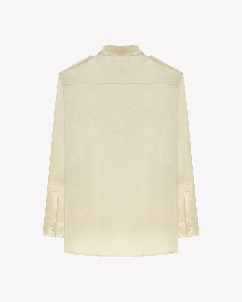 Satin Cargo Shirt - Cream SERENA BUTE