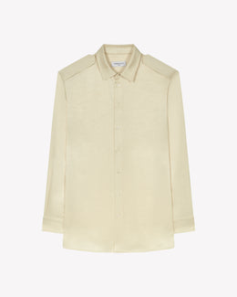 Satin Cargo Shirt - Cream