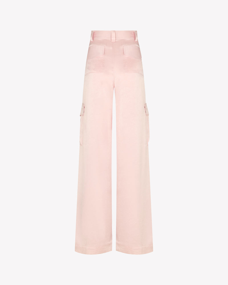 Satin Cargo Trouser - Pale Pink SERENA BUTE