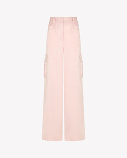 Satin Cargo Trouser - Pale Pink