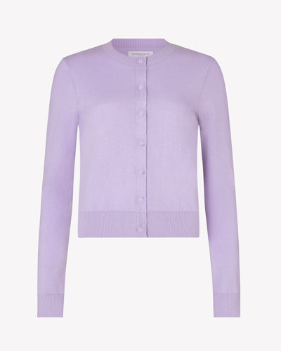 Cashmere Blend Round Neck Cardigan - Hyacinth SERENA BUTE