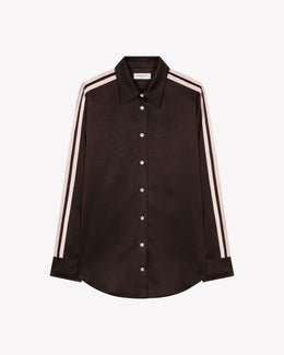 Satin Classic Shirt - Chocolate Brown