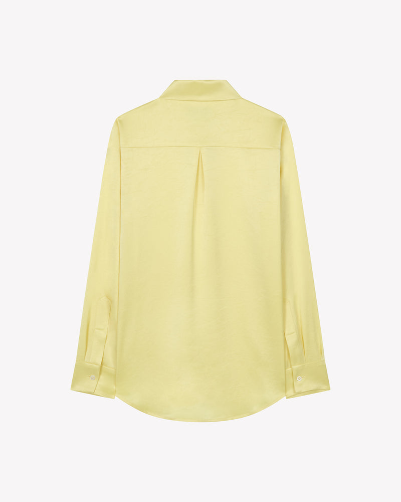 Satin Classic Shirt - Pastel Yellow SERENA BUTE