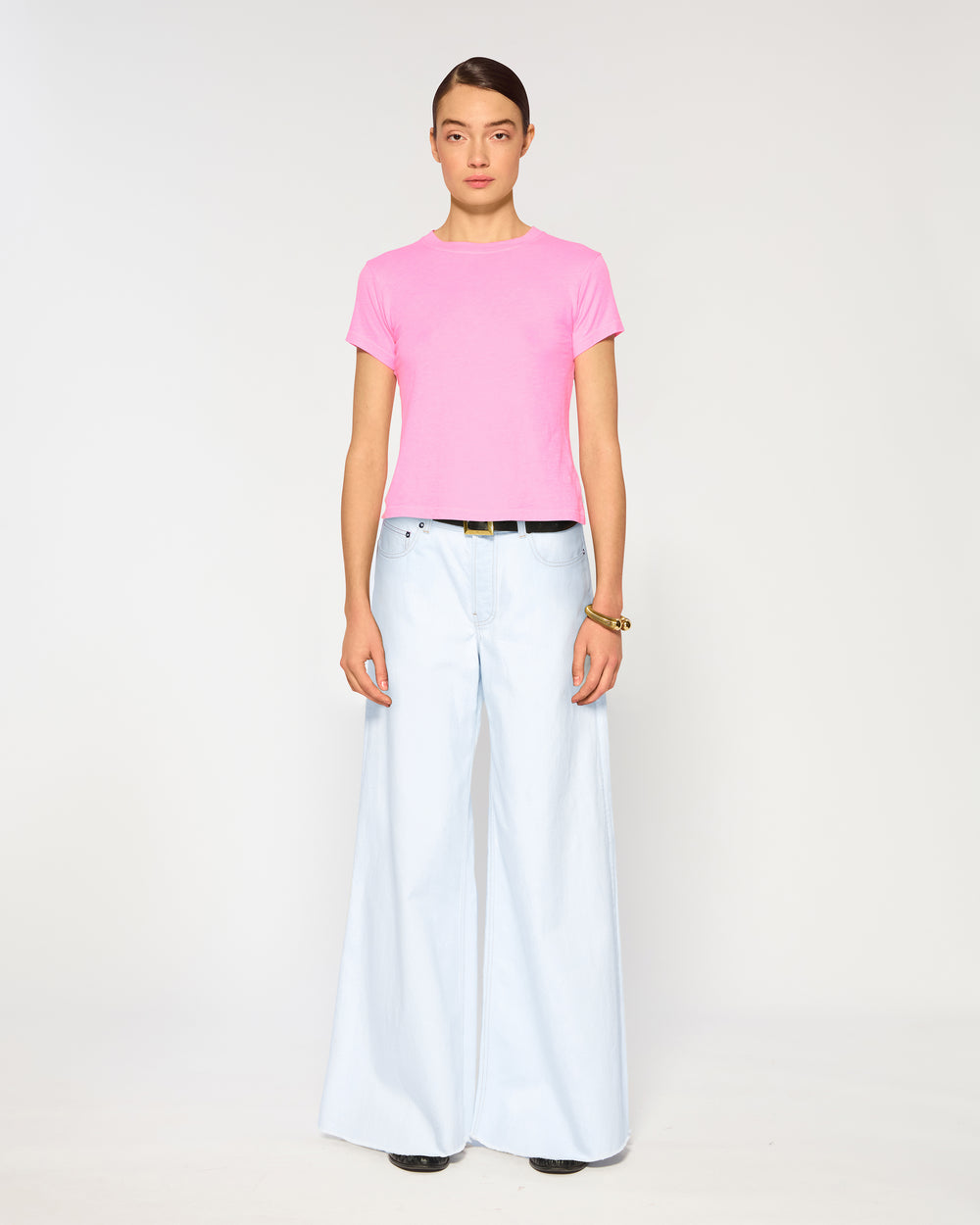 Serena Bute  Pale Blue  Wide Leg Denim Jeans   model wearing