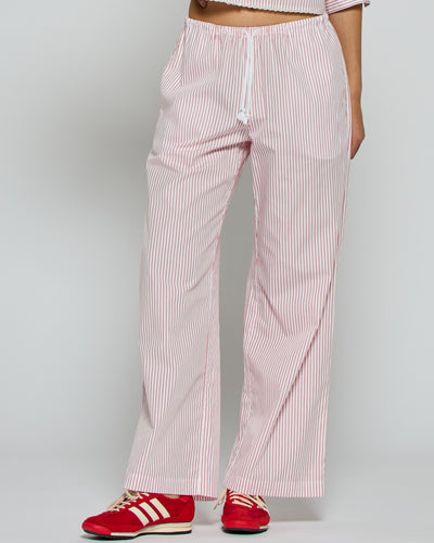 Striped Cropped Jogger - Red/White SERENA BUTE