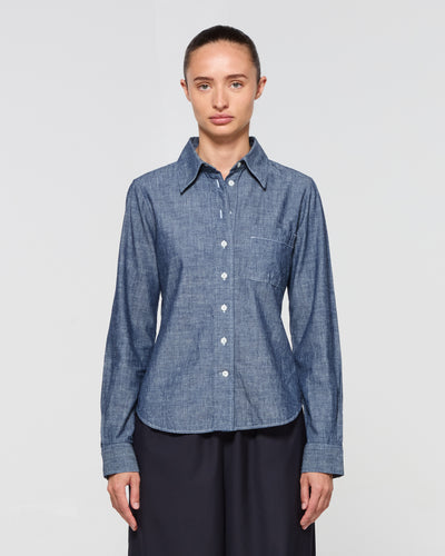 Chambray Serena Shirt - Dark Navy SERENA BUTE