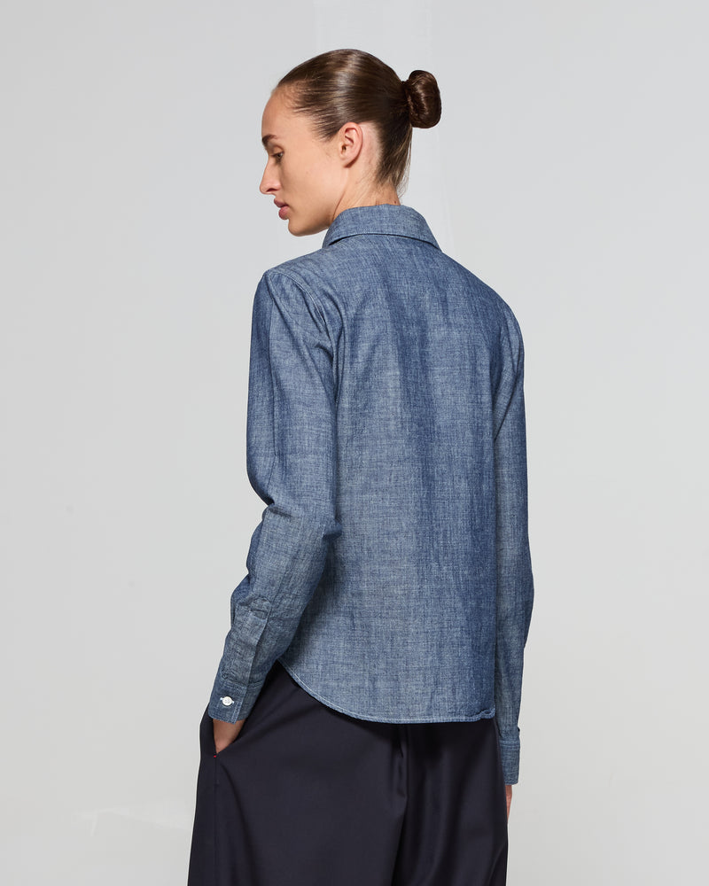 Chambray Serena Shirt - Dark Navy SERENA BUTE