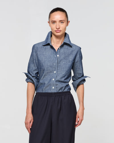 Chambray Serena Shirt - Dark Navy SERENA BUTE