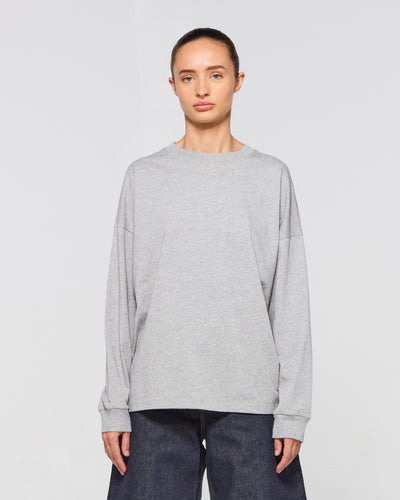 Classic Cotton Long Sleeve T-Shirt - Grey SERENA BUTE