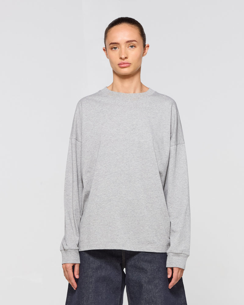 Classic Cotton Long Sleeve T-Shirt - Grey SERENA BUTE