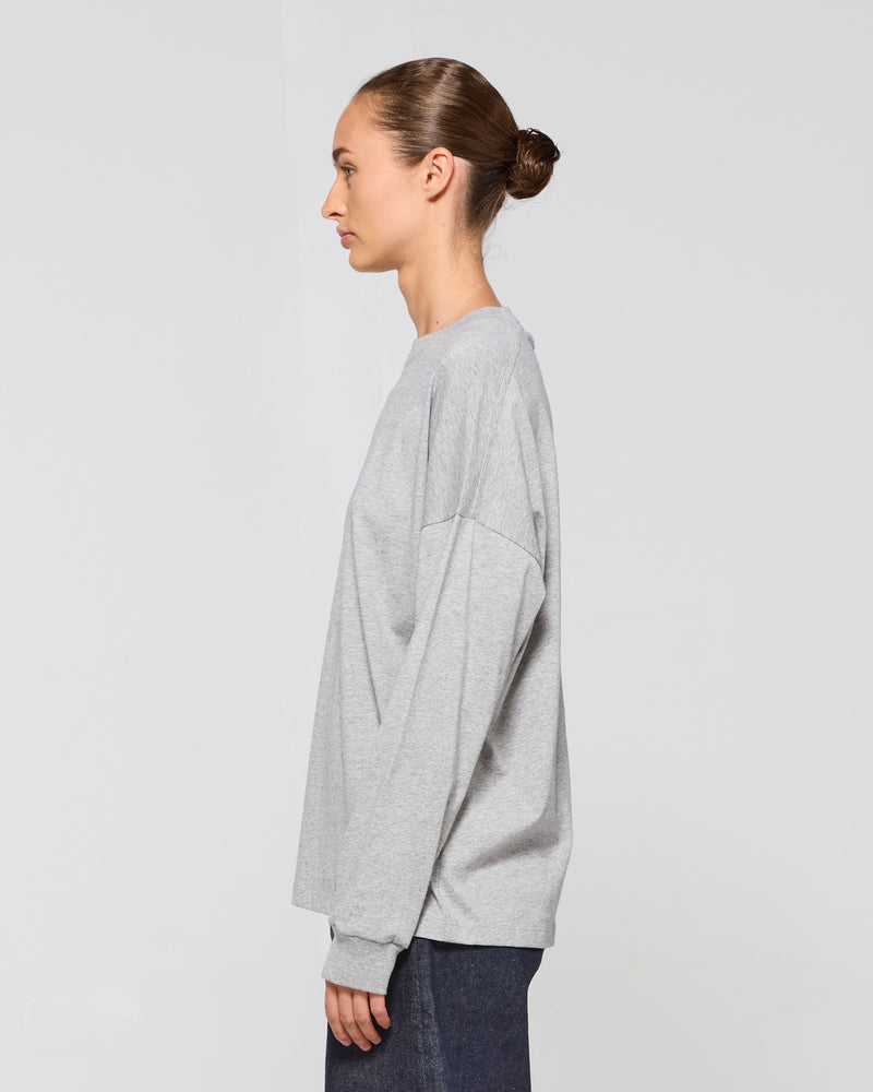 Classic Cotton Long Sleeve T-Shirt - Grey SERENA BUTE