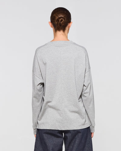 Classic Cotton Long Sleeve T-Shirt - Grey SERENA BUTE