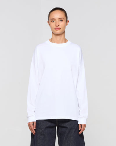 Classic Cotton Long Sleeve T-Shirt - White SERENA BUTE