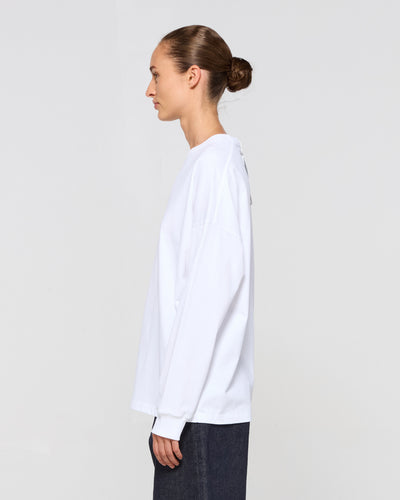 Classic Cotton Long Sleeve T-Shirt - White SERENA BUTE