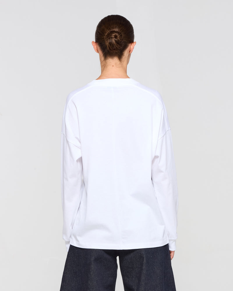 Classic Cotton Long Sleeve T-Shirt - White SERENA BUTE
