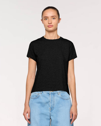 Classic Cotton Short Sleeve T-Shirt - Black SERENA BUTE