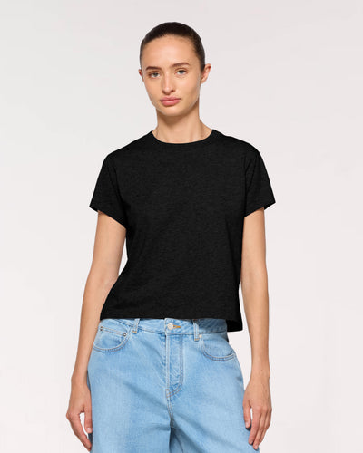 Classic Cotton Short Sleeve T-Shirt - Black SERENA BUTE