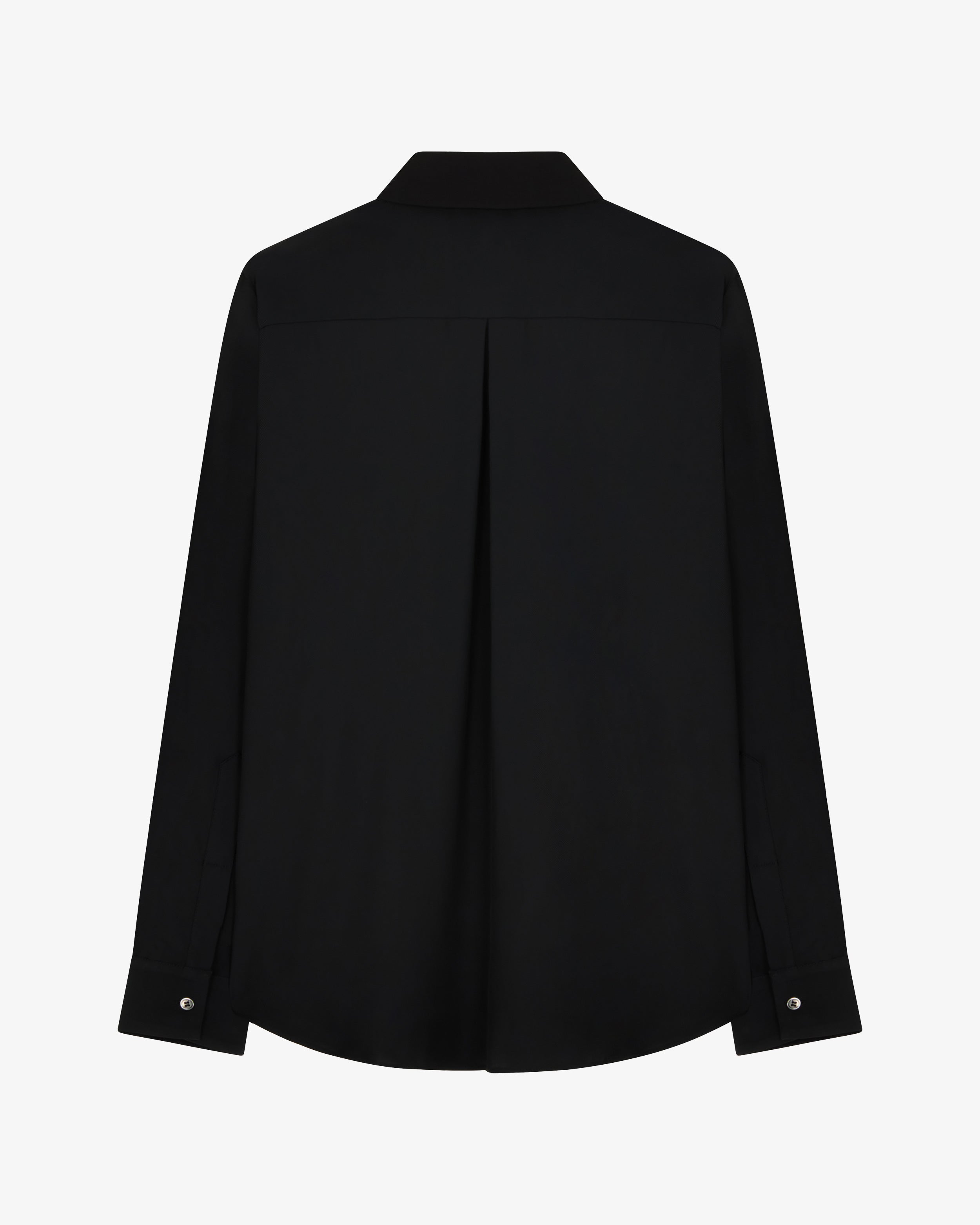 Classic Shirt with Georgette Trim - Black